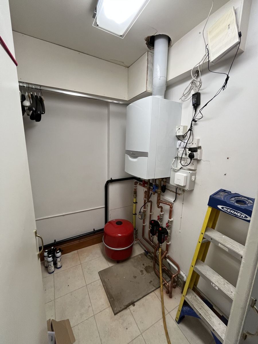 Vaillant boiler in airing cupboard