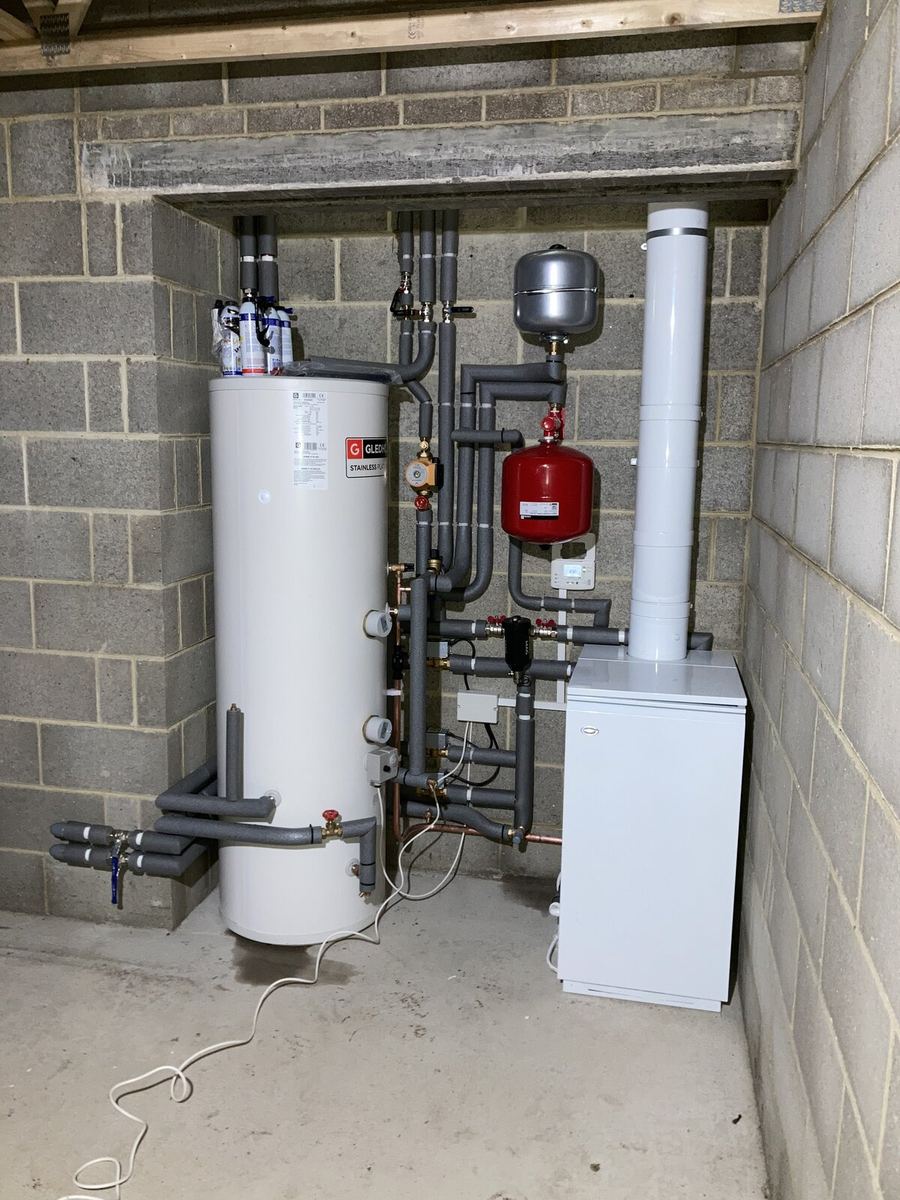 Gledhill cylinder & boiler — loft installation